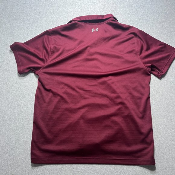 Under Armour Shirt Mens 2XL Red Polo Loose Heatgear Golf Stretch Performance - Picture 5 of 9